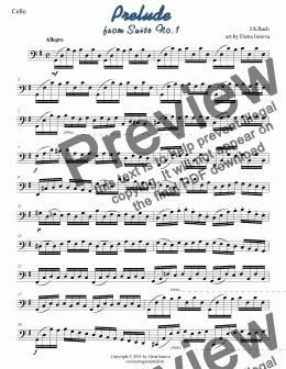 page one of Prelude from Cello Suite No.1