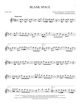 page one of Blank Space (Alto Sax Solo)