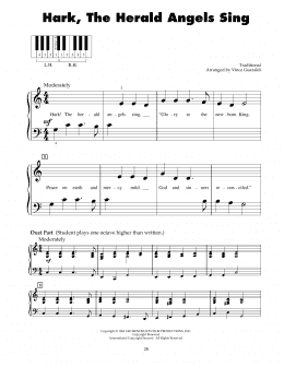 page one of Hark, The Herald Angels Sing (5-Finger Piano)