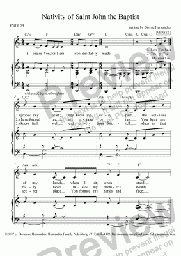 page one of Responsorial Psalm - Nativity of St. John The Baptist