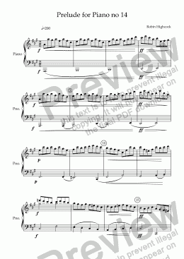 page one of Prelude for Piano no 14