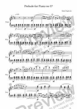 page one of Prelude for Piano no 17