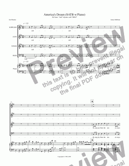 page one of Americas Dream (satb_w_piano) 