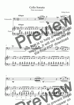 page one of Cello Sonata