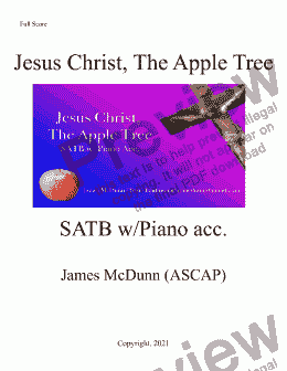 page one of Jesus Christ, The Apple Tree_SATB_Complete - Full Score