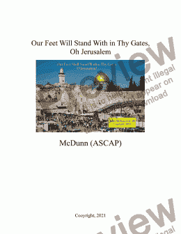 page one of Our Feet Will Stand With in They Gates Oh Jerusalem - Full Score