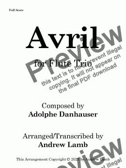 page one of Avril (for Flute Trio)