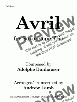 page one of Avril (for Saxophone Trio)