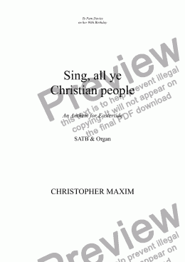 page one of Sing, all ye Christian people (An Anthem for Eastertide)