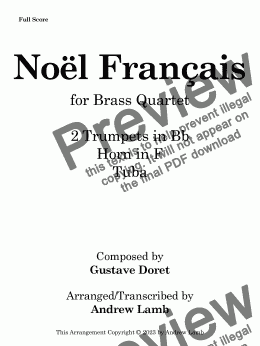 page one of Noël Français (for Brass Quartet)