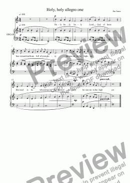 page one of Holy, holy allegro one