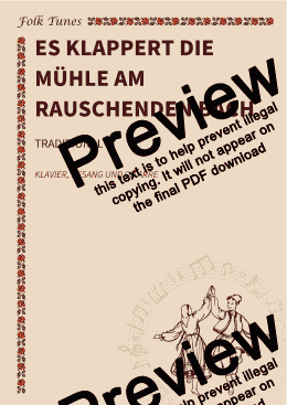 page one of Es klappert die Mühle am rauschenden Bach