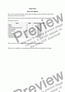 page one of Complete Mass one allegro