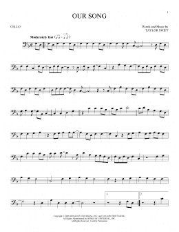 page one of Our Song (Cello Solo)