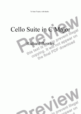 page one of Cello Suite in C major