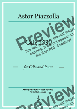 page one of Cafe 1930 - Cello and Piano