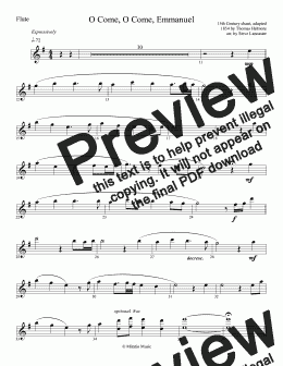 page one of O Come, O Come, Emmanuel - contemplative arr. for Flute & Piano