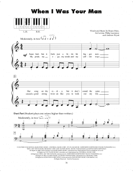 page one of When I Was Your Man (5-Finger Piano)