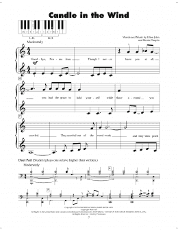 page one of Candle In The Wind (5-Finger Piano)