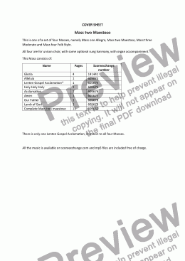 page one of Complete Mass two maestoso
