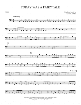 page one of Today Was A Fairytale (Cello Solo)