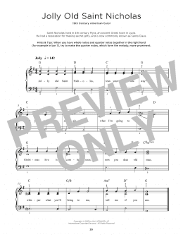 page one of Jolly Old St. Nicholas (Really Easy Piano)