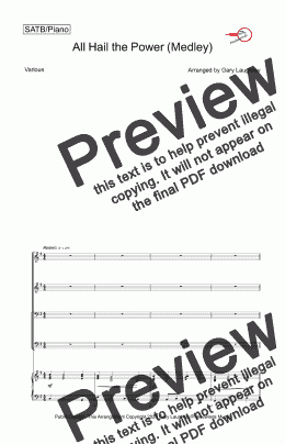 page one of SATB-Piano - All Hail the Power (Medley)