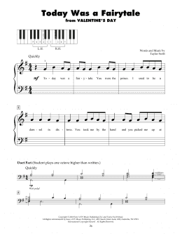 page one of Today Was A Fairytale (5-Finger Piano)