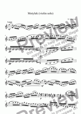 page one of Motylek (violin solo)