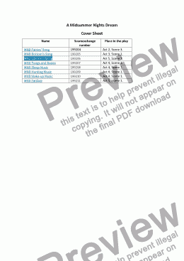page one of Midsummer Nights Dream Complete