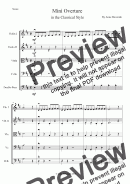 page one of Mini Overture in the Classical Style