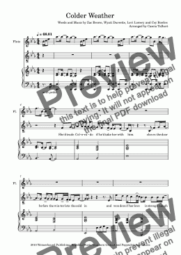 Colder Weather Download Sheet Music PDF File   1x260 