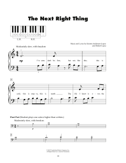 page one of The Next Right Thing (from Disney's Frozen 2) (5-Finger Piano)