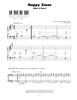 page one of Happy Xmas (War Is Over) (5-Finger Piano)