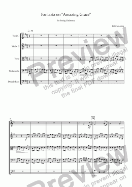 page one of Fantasia on Amazing Grace - Score and parts