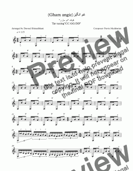 page one of Gham Angiz Meshkatian sheet music-score