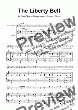 page one of The Liberty Bell for Tenor Saxophone and Piano