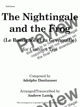 page one of The Nightingale and the Frog (for Clarinet Trio)