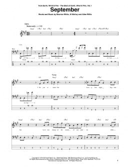 page one of September (Bass Guitar Tab)