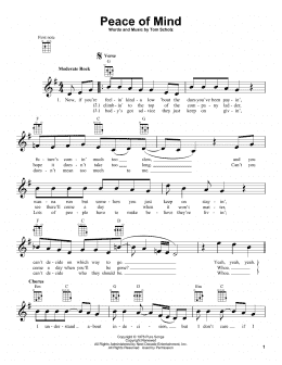 page one of Peace Of Mind (Ukulele)