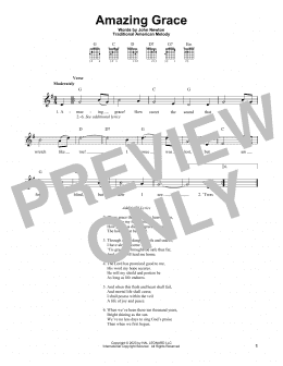 page one of Amazing Grace (Easy Guitar)