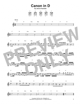 page one of Canon In D (Easy Guitar)