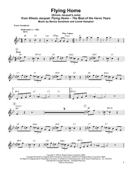 page one of Flying Home (Tenor Sax Transcription)