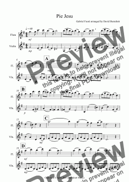 page one of Pie Jesu (from Requiem) for Flute and Violin Duet