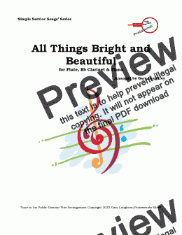 page one of  All Things Bright and Beautiful