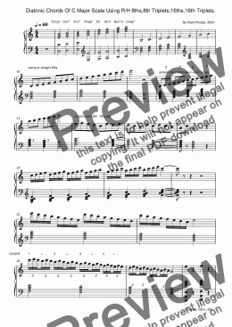 page one of Diatonic Chord Exercises with scale patterns