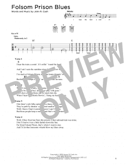 page one of Folsom Prison Blues (Solo Guitar)