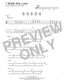 page one of I Walk The Line (Guitar Cheat Sheet)