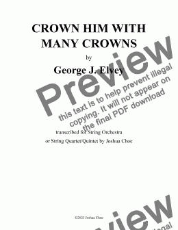 page one of Crown Him with Many Crowns