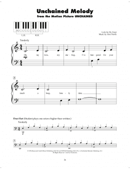 page one of Unchained Melody (5-Finger Piano)